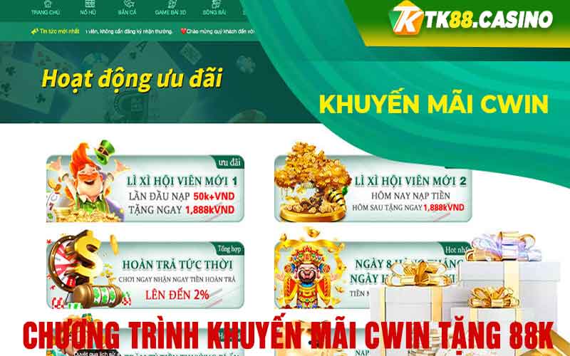 Chương trình khuyến mãi Cwin tặng 88k 